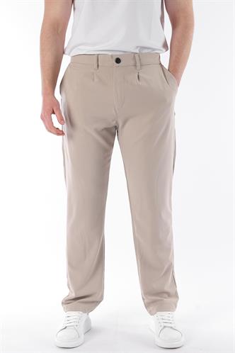 Bej Regular Fit Düz Kesim Yan Cepli Erkek Pantolon 6540