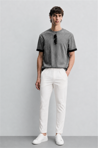 Beyaz Relaxed Erkek Pantolon 6510