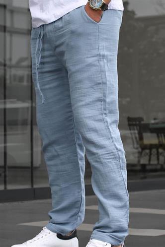 Açık Mavi Müslin Kumaş Erkek Basic Pantolon 6507