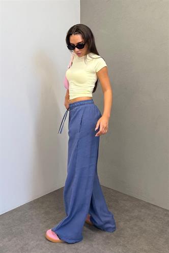 İndigo Geniş Paça Kadın Pantolon MG1982