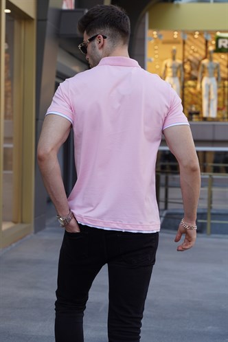 Pembe Basic Polo Yaka Tişört 5885