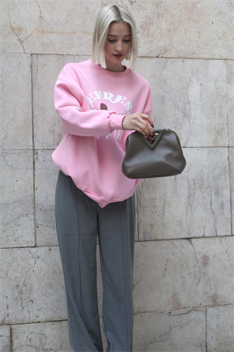 Pink Crewneck Printed Sweatshirt MG1572