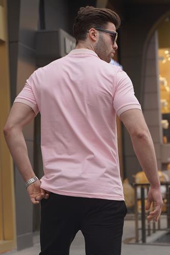 Pembe Regular Fit Erkek Polo Yaka Tişört 6105