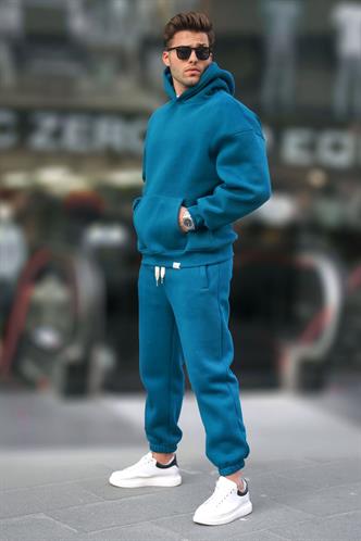 Petrol Mavisi Kapşonlu Basic Eşofman Takımı 5925