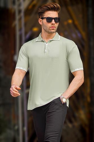 Çağla Yeşili Polo Yaka Erkek Tişört 6877