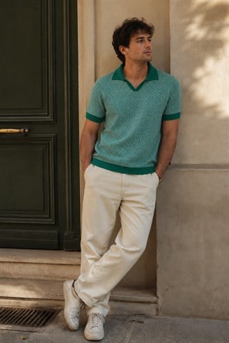 Madmext Men Green Polo T-shirt 5077