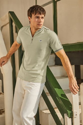 Madmext Çağla Yeşili Polo Yaka Erkek Tişört 9281