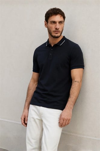Siyah Polo Yaka Erkek Tişört 6113