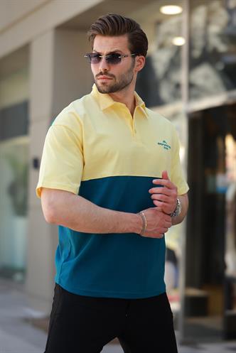 Petrol Mavisi Polo Yaka Erkek Tişört E7116