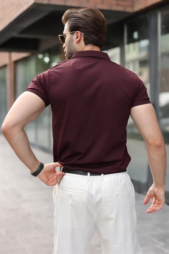 Mürdüm Regular Fit Polo Yaka Triko Erkek Tişört E7502