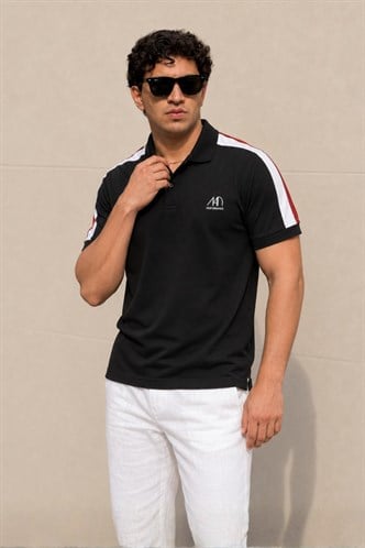Madmext Men Black Polo T-shirt 5215