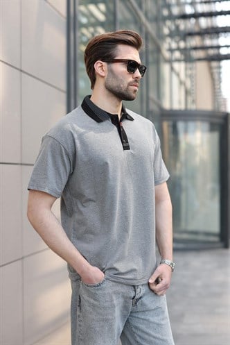Antrasit Polo Yaka Erkek T-shirt E7147
