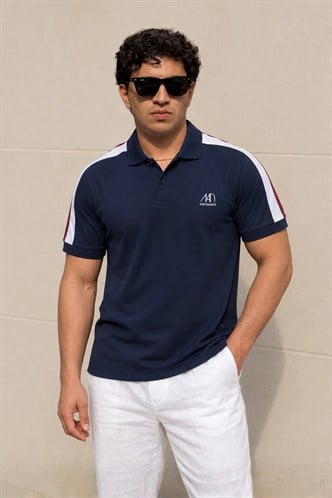 Madmext Men Navy Blue Polo T-shirt 5215