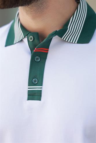 Beyaz Polo Yaka Erkek T-shirt E7147