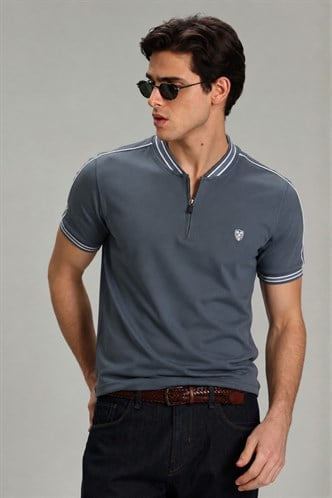 Madmext Füme Polo Yaka Erkek Tişört 9281