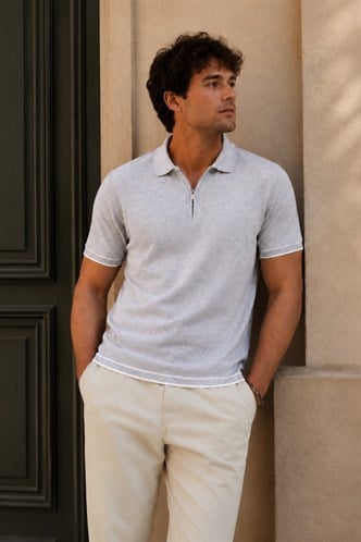 Madmext Gri  Polo Yaka Erkek Tişört 5090