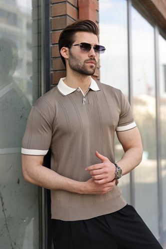 Vizon Polo Yaka Triko Erkek Tişört E7470