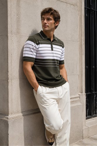 Men Khaki Polo T-Shirt 5733