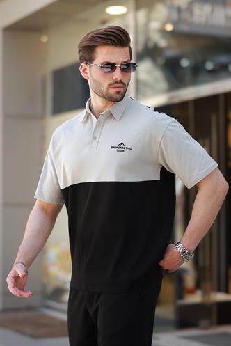 Siyah Polo Yaka Erkek Tişört E7116