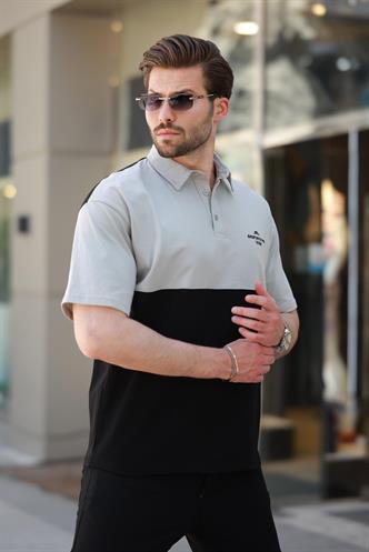 Siyah Polo Yaka Erkek Tişört E7116