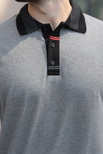 Antrasit Polo Yaka Erkek T-shirt E7147