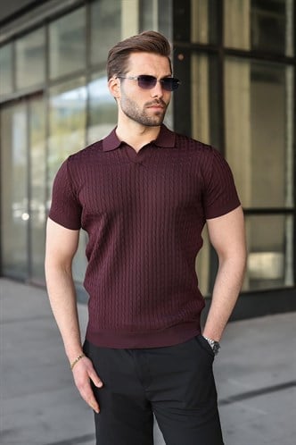 Mürdüm Slim Fit Polo Yaka Triko Erkek Tişört E7472