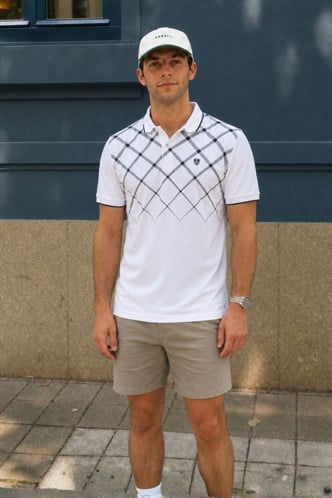 Men White Polo T-Shirt 5867