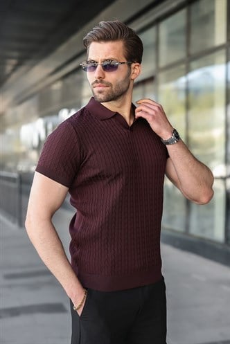 Mürdüm Slim Fit Polo Yaka Triko Erkek Tişört E7472