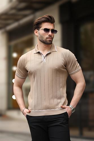 Vizon  Düğmeli Polo Yaka Triko Erkek Tişört E7408