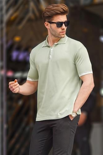 Çağla Yeşili Polo Yaka Erkek Tişört 6877