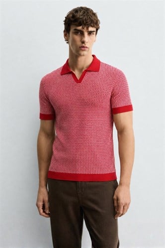 Madmext Kırmızı Polo Yaka Erkek Tişört 5077