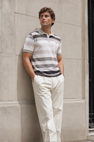 Madmext Men Gray Polo T-shirt 5279