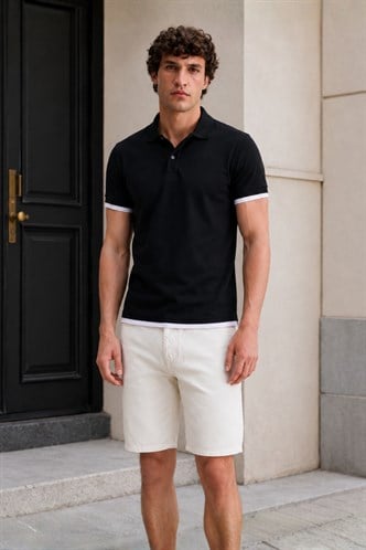 Siyah Basic Polo Yaka Tişört 5885