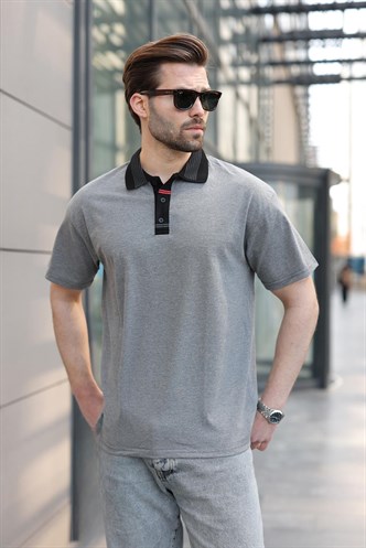 Antrasit Polo Yaka Erkek T-shirt E7147