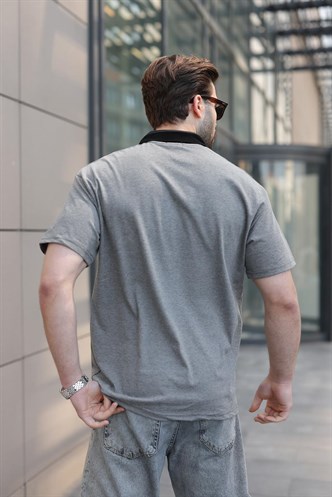 Antrasit Polo Yaka Erkek T-shirt E7147