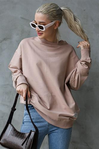 Pudra Basic Oversize Kadın Sweatshirt MG1686