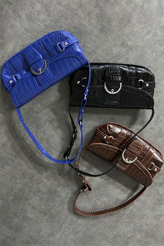 Saks Kroko Kadın Tokalı Baget Çanta MG1658
