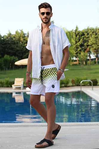 Yellow Basic Swim Shorts 5778