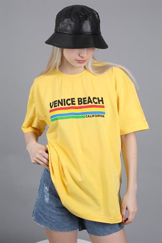 Yellow Printed Over Fit T-Shirt MG1516