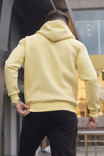 Sarı Kapüşonlu Regular Fit Erkek Sweatshirt 6033