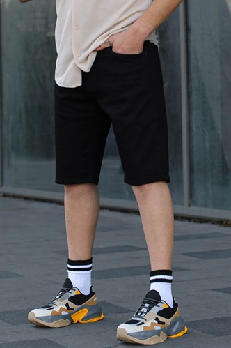 Siyah Basic Kısa Kapri Şort 6346