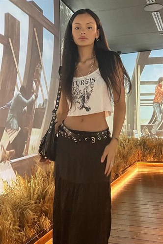 Siyah Basic Pileli Kadın Uzun Etek