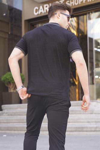 Siyah Basic Regular Fit Erkek Polo Yaka Tişört 6100