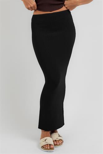 Siyah Basic Uzun Triko Etek MG1813