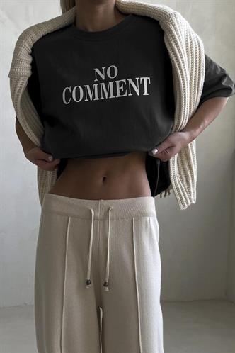 Siyah Baskılı Bisiklet Yaka Kadın Tişört MG1763