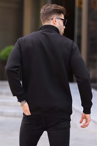 Black Printed Hoodie Sweatshirt 6003
