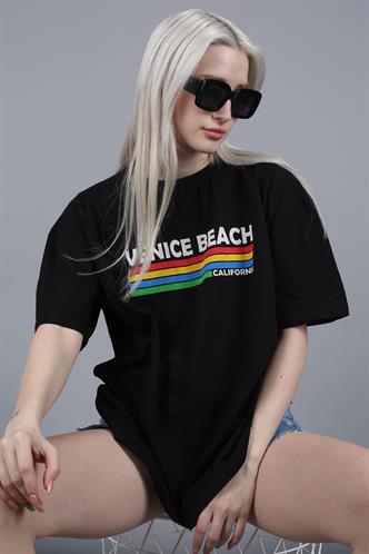 Black Printed Over Fit T-Shirt MG1516