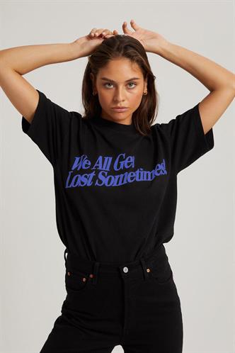 Women Printed Oversize Gray T-Shirt MG1532