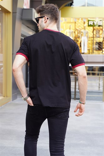 Siyah Baskılı Regular Fit Tişört 5884
