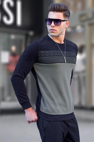 Black Designed Knitwear Sweater 5964